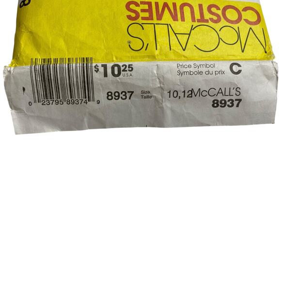 Vtg McCall's Girl's Medieval Dress Costume 8937 Cape Hat Sz 10 12 Zooterz UNCUT - Picture 4 of 15